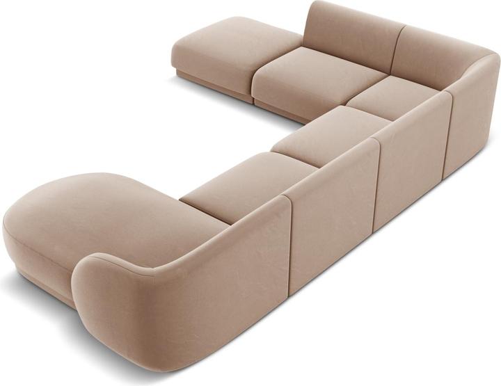 Actual product image Micadoni Velvet Panoramic Left Corner Sofa, "Miley", 6 Seats, 330x255x70Made in Europe (Sofa landscape)