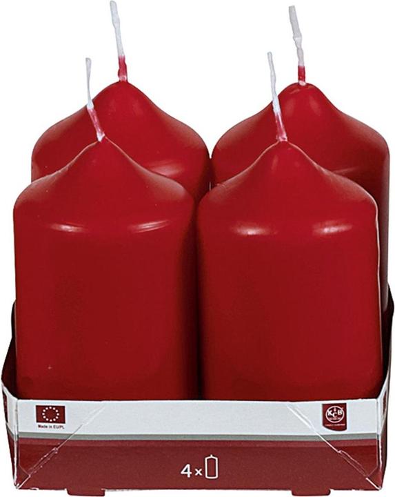 Actual product image Idema Pillar candle 9xØ5cm bordeaux 4 pack (4 pcs.)