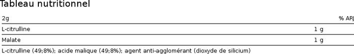 Valori nutrizionali e ingredienti Biotech USA Citrulline Malate (1 Pezzo/i, Polvere, 300 g)