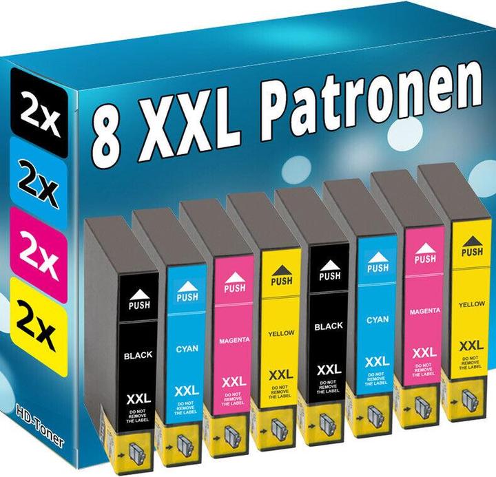 Image du produit Druckfuxx 8 XXL TINTE PATRONEN für Epson WF2010W WF2630WF WF2650DWF WF2660DWF SE (M, Y, CF, C)