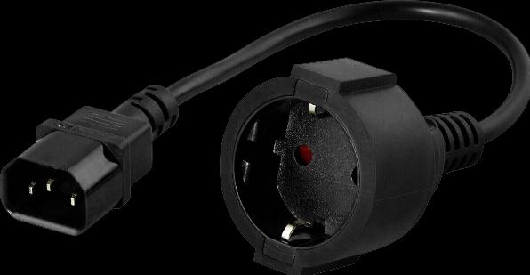 Actual product image Powerwalker IEC earth contact Adapterk. C14 - CEE 7/3 (Type F)