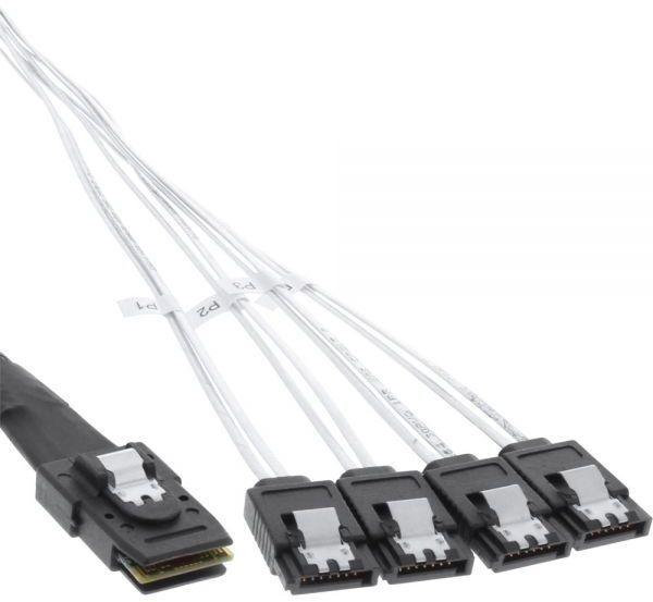 Image du produit InLine Câble SAS (OCF), 1x Mini-SAS vers 4x SATA