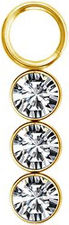 Image du produit Star Piercing Anhänger vergoldet drei Kristalle silber (sans laiton, Acier chirurgical 316L)