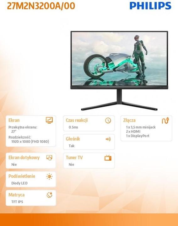 Actual product image Philips 68,5cm (27,0") 27M2N3200A 16:09 2xHDMI+DP IPS bl/gr retail (1920 x 1080 pixels, 27")