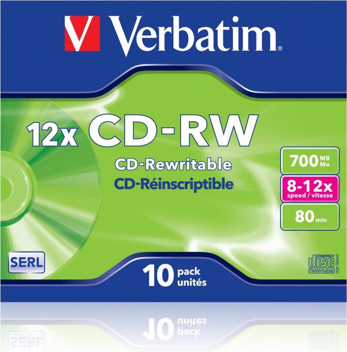 Actual product image Verbatim CD-RW, 700MB, 12x, pack of 10 (10 x)