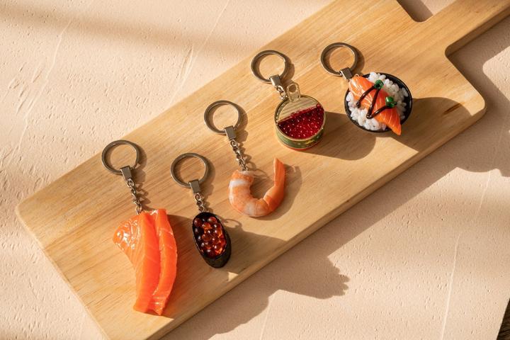 Actual product image Yumazing Salmon Sashimi key ring