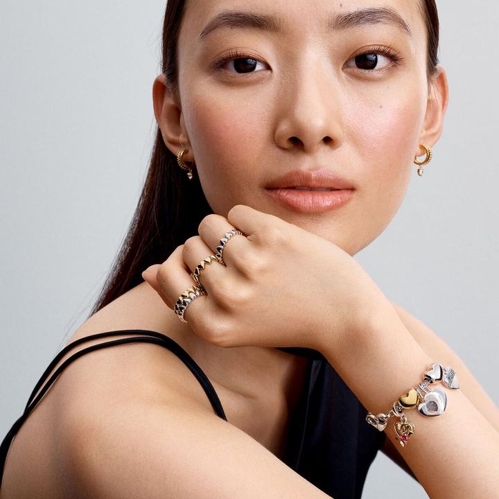 Produktbild Pandora Dangling Heart Hoop Earrings (Vergoldet, Metall)