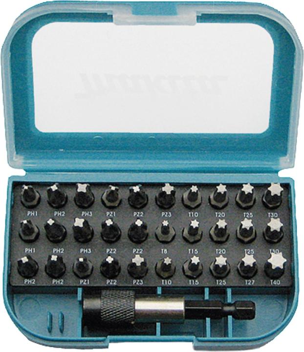 Produktbild Makita P-73374 Set 31teilig (Innensechsrund TX M10, Innensechsrund TX M15, Innensechsrund TX M20, Kreuz Phillips PH M1, Kreuz Phillips PH M2, Innensechsrund TX M8, Innensechsrund TX M25, Innensechsrund TX M27, Innensechsrund TX M40, Kreuz Pozidriv PZ M1, Kreuz Pozidriv PZ M2, Kreuz Phillips PH M3, Kreuz Pozidriv PZ M3)