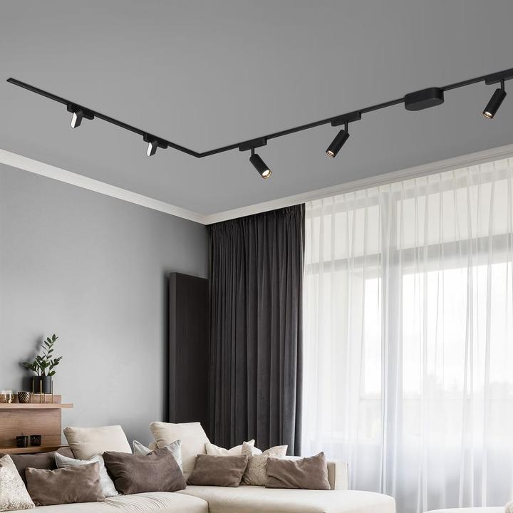 Produktbild Briloner Luxtrail 48V Schienensystem, Set, 3m, Schwarz, 4x5W, 2x6W, Track-Grid