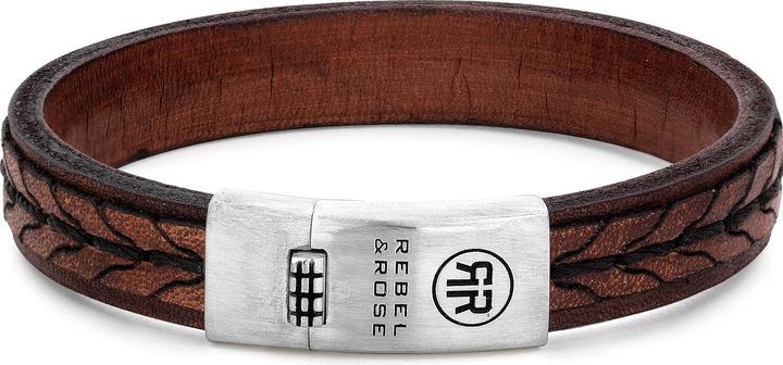 Rebel & Rose 2 Stranded 925 Earth Armband (19 cm, Leder)