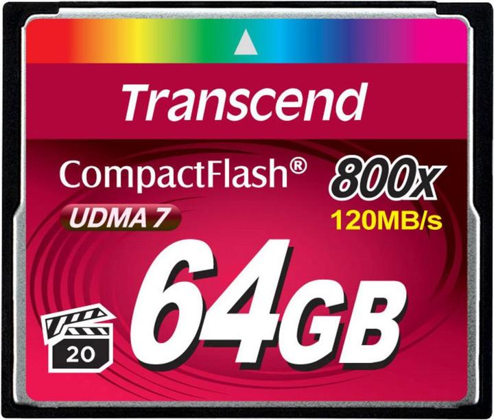 Actual product image Transcend 64GB CF CARD (800X, TYPE I ) (64 GB, CF)