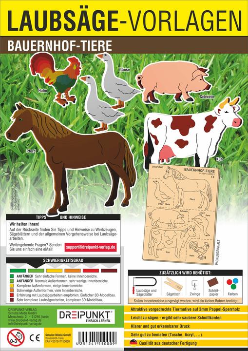 Produktbild Laubsägevorlage Bauernhof-Tiere