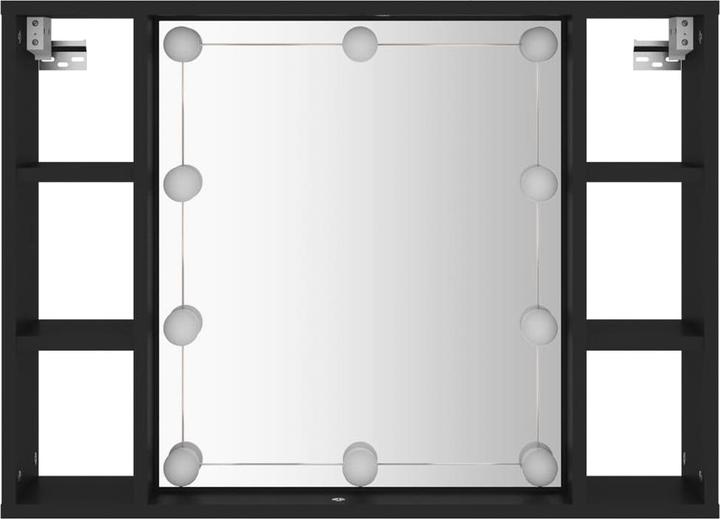 Immagine prodotto VidaXL Spiegelschrank mit LED Schwarz 76x15x55 cm,Farbe (76 x 15 x 55 cm)