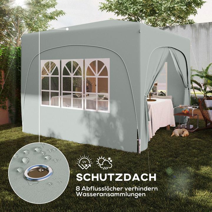 Produktbild Outsunny Pavillon Metall, Polyester Hellgrau (300 cm, 300 cm)