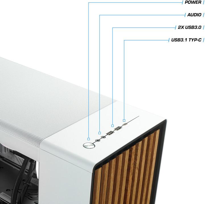 Actual product image Kiebel Gaming PC White Forest V AMD Ryzen 7 5700X, 32GB DDR4, NVIDIA RTX 4060 8 GB, 2TB SSD, Windows 11 (ATX)