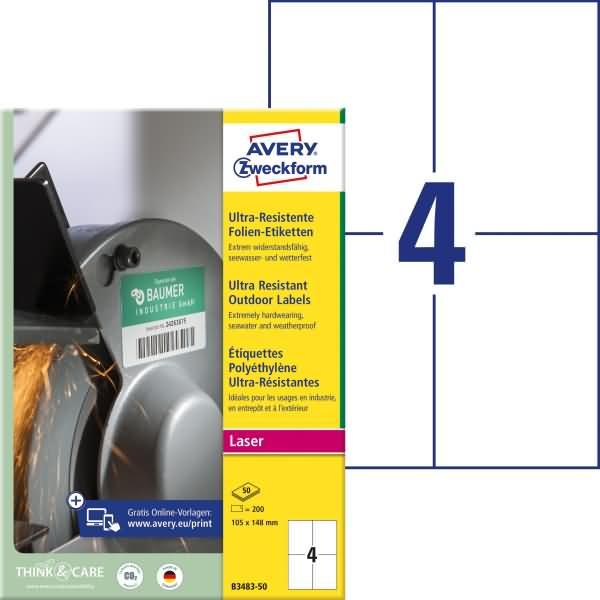 Actual product image Avery Ultra-Resistant Film Labels