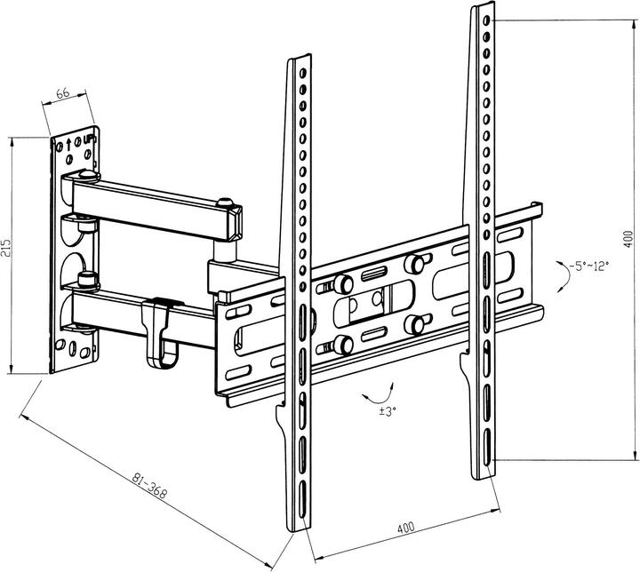 Actual product image tectake TV wall mount (Wall, 55", 50 kg)