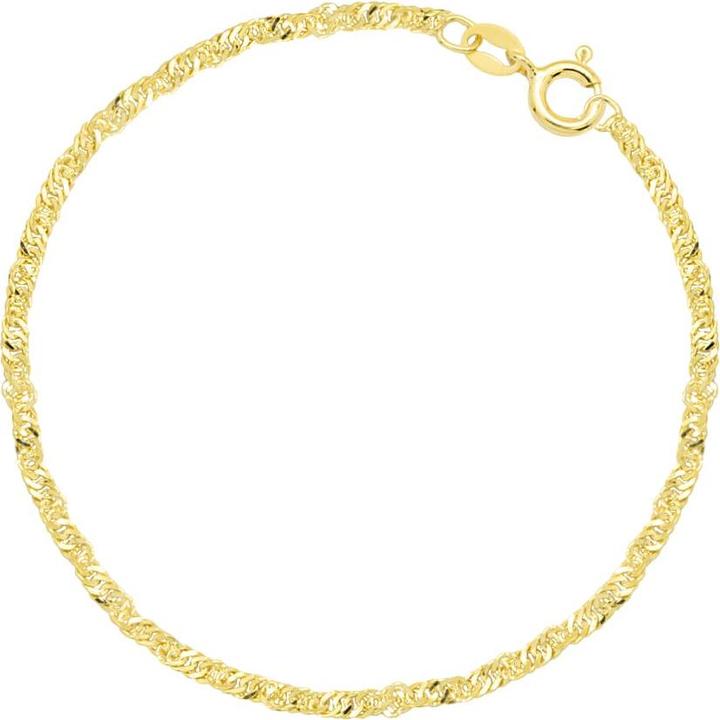 Candy Singapurarmband 2.0 mm, 925 Sterling Silber, vergoldet (18 cm, 18k vergoldet, 925er Sterlingsilber, 925 Sterling Silber)