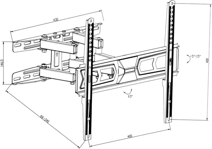 Actual product image tectake TV wall mount (Wall, 55", 60 kg)