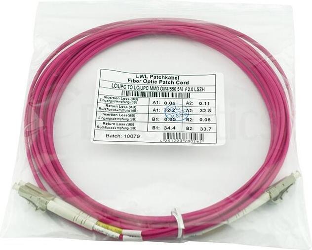 Actual product image BlueOptics Duplex fibre optic patch cable LC-LC multimode OM4 4 metres (4 m)