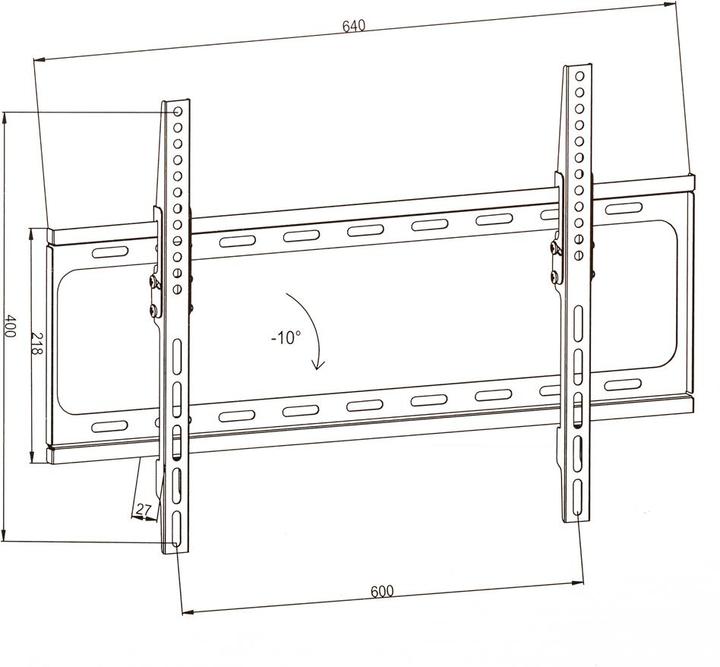 Image du produit tectake Support TV mural (Mur, 63", 120 kg)