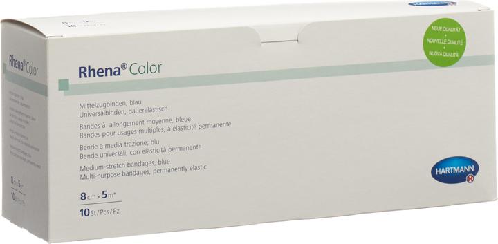 Actual product image Rhena Color elastic bandages 8cmx5m blue open