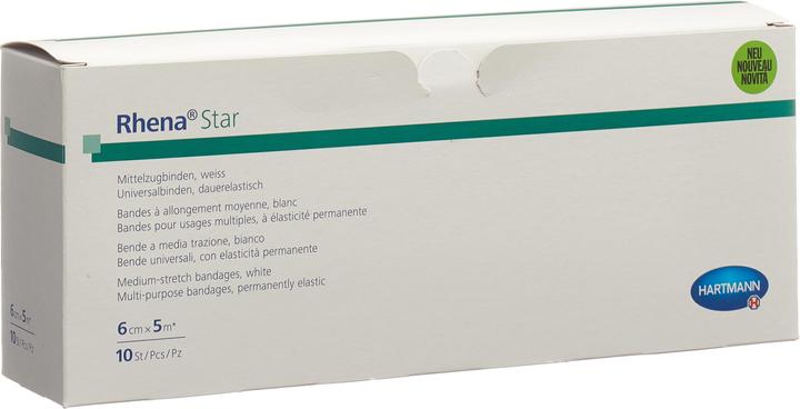 Rhena Star Elastische Binden 6cmx5m weiss offen