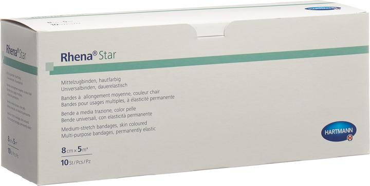 Rhena Star Elastische Binden 8cmx5m hautfarbig offen