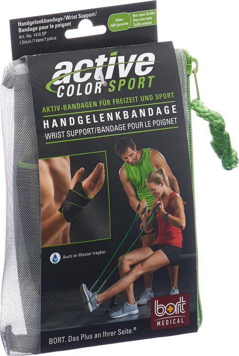 Produktbild Bort Medical ActiveColor Sport Handgelenkbandage links schwarz (One Size)