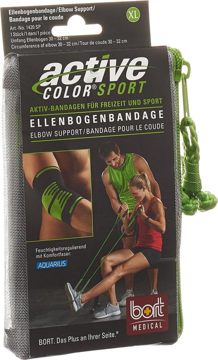 Bort Medical ActiveColor Sport Ellenbogenbandage XL schwarz (XL)