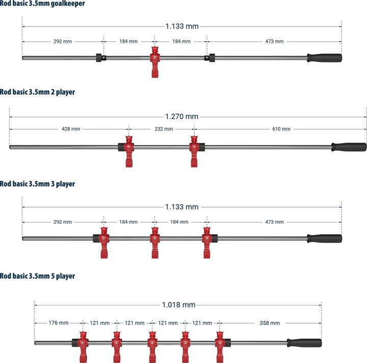 Produktbild Sportime Turnierkickertisch Stange Dragon, 16 mm