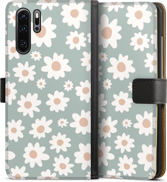 Produktbild DeinDesign Tasche für Huawei P30 Pro New Edition Handy Flip Case Wallet Cover Handytasche Leder Blumen (Huawei P30 Pro New Edition)
