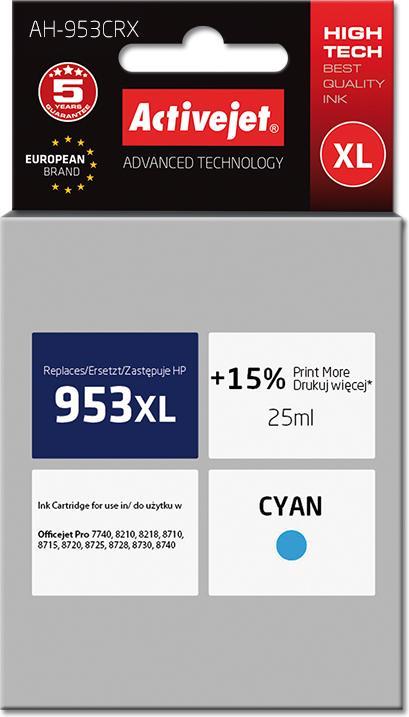 Actual product image Activejet AH-953CRX - Pigment based ink - Blue - HP - OfficeJet Pro 7740 - 8210 - 821 (C)