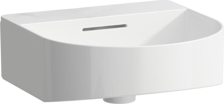 Actual product image Laufen Running Sonar Hand-rinse basin, without tap hole, with overflow, 410x420mm, incl. valve cover, incl. (502 mm, 410 mm)