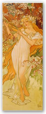 Image du produit Trenddeko Mucha - Les saisons : Le printemps 2 (30 x 80 cm)