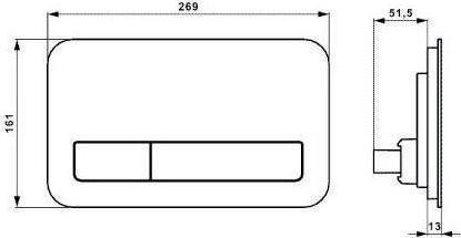 Actual product image Villeroy & Boch V&B Flush Plate ViConnect M200 269x161x13mm Glass, Glossy White