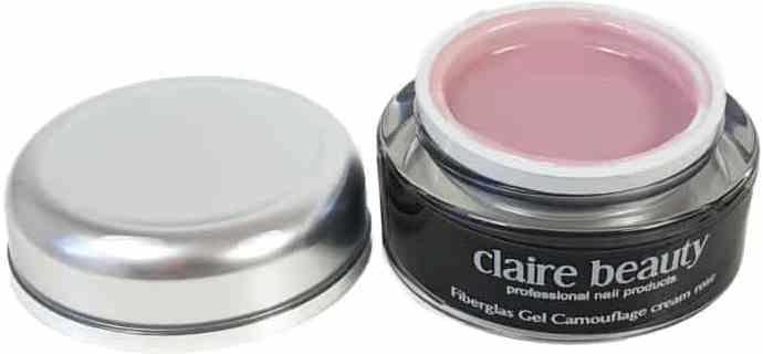 Claire Beauty Fibre de verre gel camouflage crème rose (14 ml)