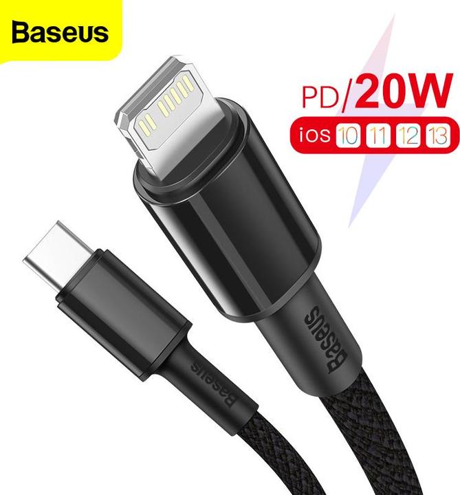 Actual product image Baseus USB C – Lightning (1 m, USB 4.0, 20 W)