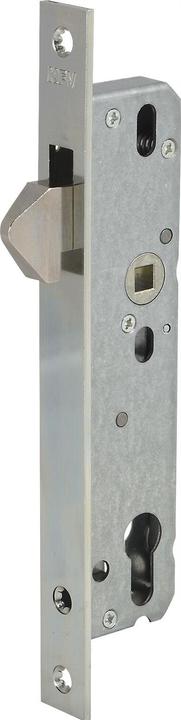 KFV Sliding door lock with hook latch, PZW, DM 30, VK 8 mm, square, silver galvanised