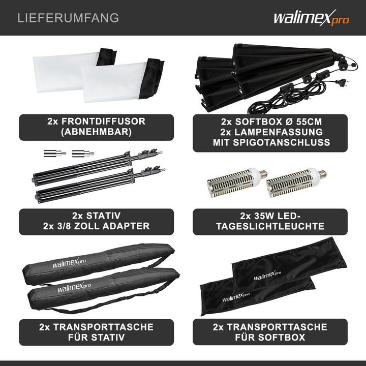Produktbild Wiltec Octagon Softbox mit Lampenstativ LED Studioleuchte Fotostudio (Softbox)