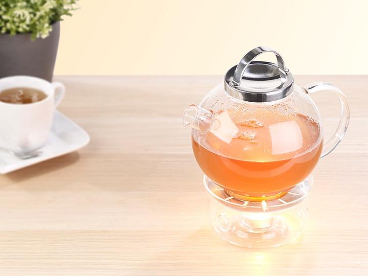 Produktbild Cucina di Modena Tee-Set aus Glaskanne, Edelstahl-Sieb und Stövchen (1.50 l)