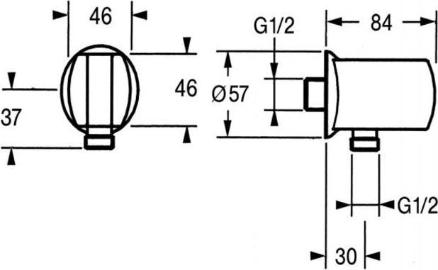 Produktbild Hansa Wandanschlussbogen, Brausehalter, chrom