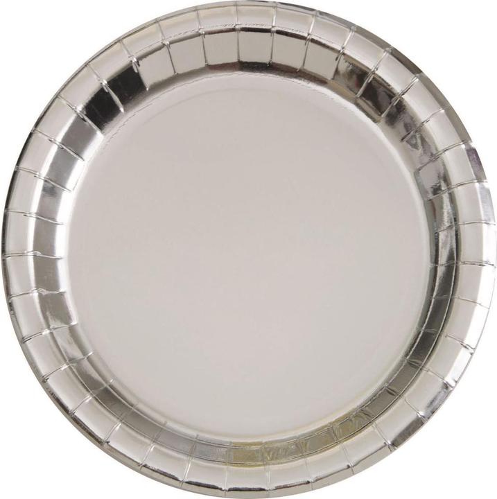 Produktbild Unique Assiettes dessert métallisées Argent (8 x)