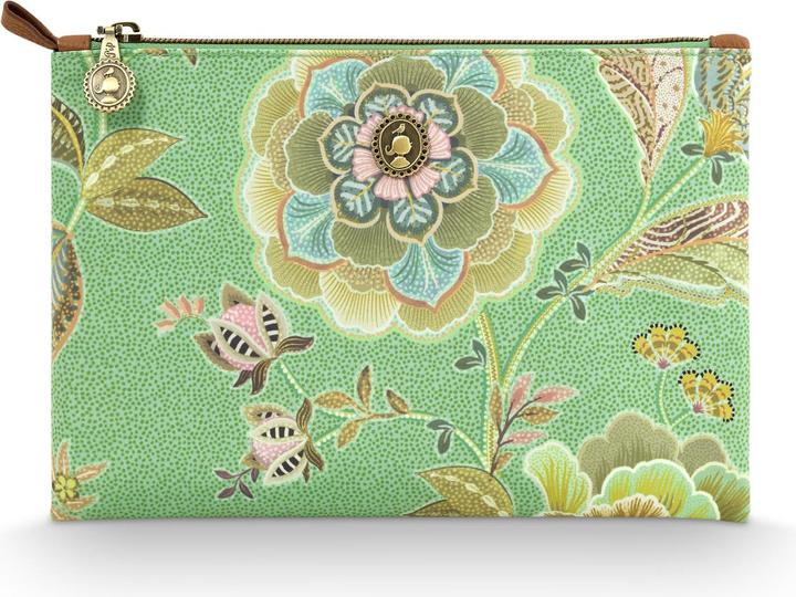 Actual product image PIP Studio Charly Kosmetiktasche flach medium Matata grün 24x1x15.5cm
