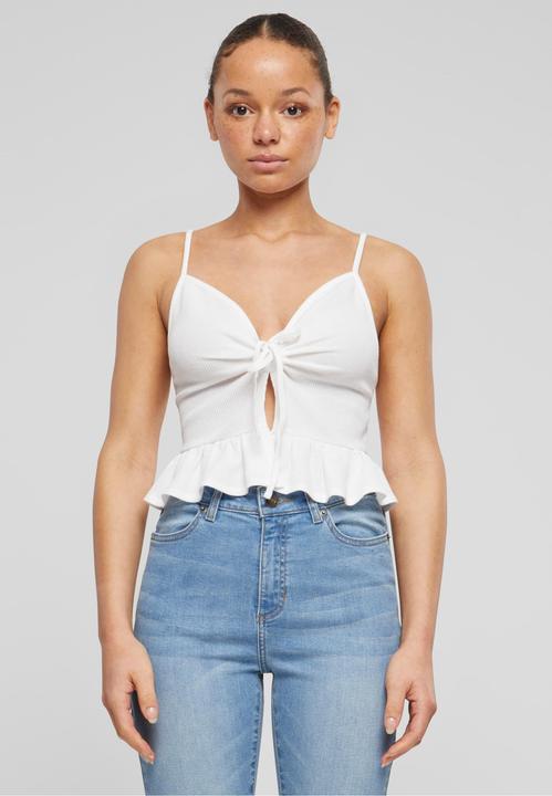 Produktbild Urban Classics Ladies Waffle Pique Ruffle Top - 137877 (4XL)