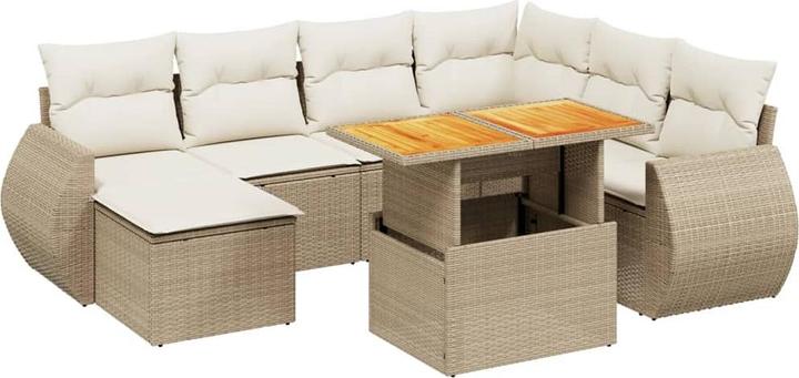 Actual product image VidaXL Garden furniture Sofa set Garden set 8-piece garden seating group Beige
