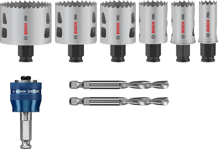 Bosch Professional Zubehör PRO Multi Material PC Plus Lochsägen-Set, 9-tlg. (35 mm, 22 mm, 29 mm, 64 mm, 44 mm, 51 mm)