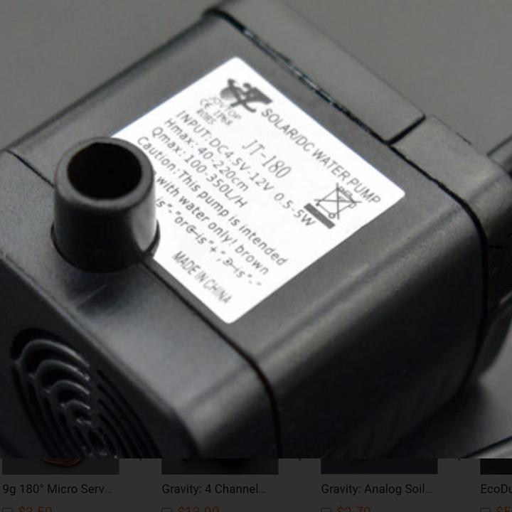 Produktbild DFRobot Wasserpumpe JT-180 100-350L/h 4.5-12V (Gartenpumpe)