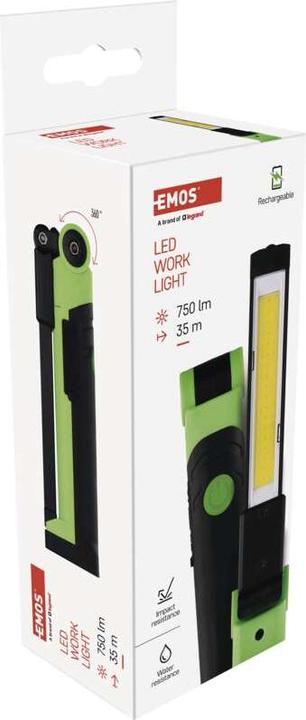 Actual product image Emos COB LED torch P4540, 750 lm, 1800 mAh, rechargeable (2.80 cm, 750 lm)
