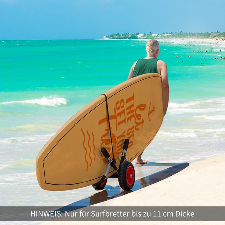 Actual product image Swisshandel24 Surfwagen Surfboard Transportwagen klappbar gepolstert PU-Reifen Alu Silber bis 45 kg L64 x B55 x H3